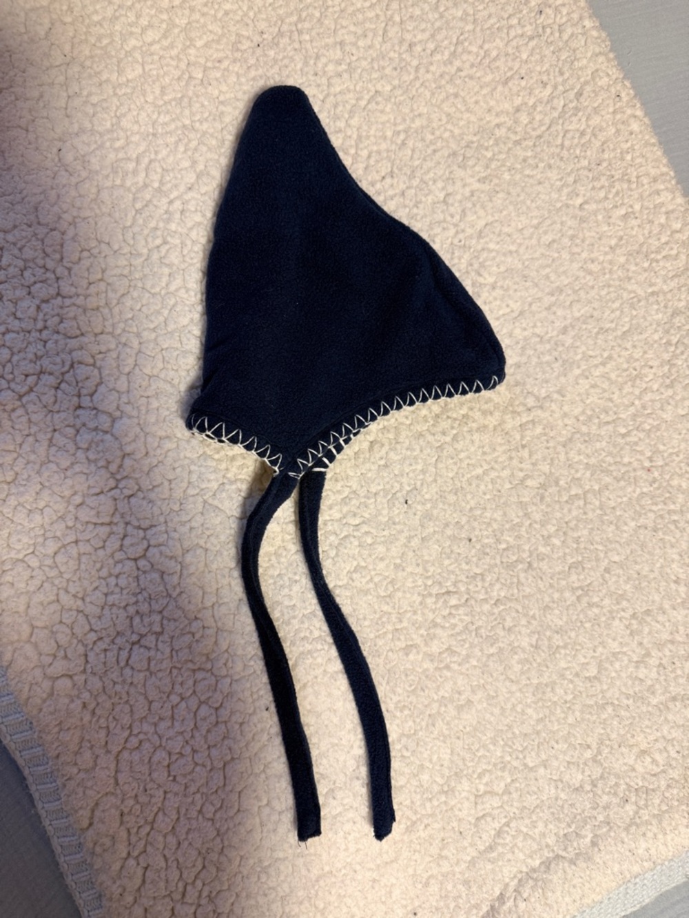 Hanna Andersson Navy Fleece Hat with White Stitching XXS
